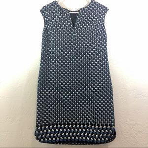 Ann Taylor Black Floral Sleeveless Shift Dress S